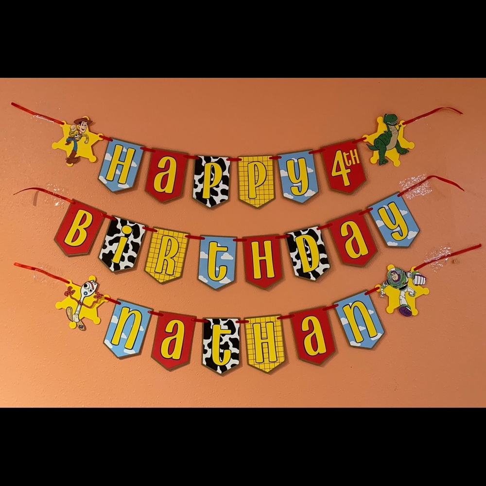 Personalized Toy Story Birthday Banner